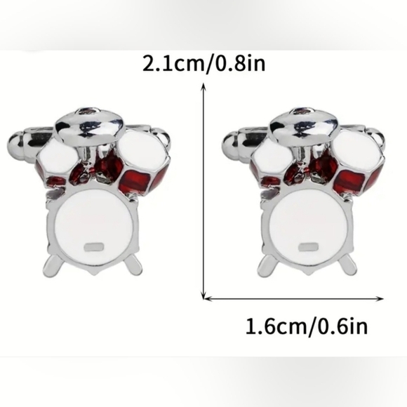 1 Pair Of Simple Style Temperament Men's Band Drum Kit Men's Cufflinks - Picture 3 of 3